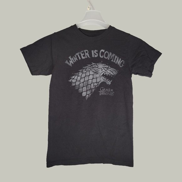 Game of Thrones Tshirt Winter is Coming Short Sleeve Black Size Small - Picture 1 of 3
